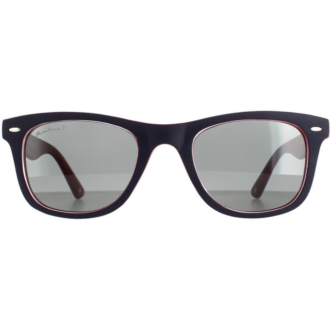 Montana Vierkant unisex blauw rode rubbertouch grijs gepolariseerde mp41 zonnebril