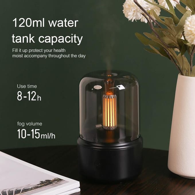 Draagbare Mini Aroma Diffuser USB Luchtbevochtiger Essentiële Olie Nachtlampje Koude Mist Maker Sproeier voor Thuis Cadeau wit