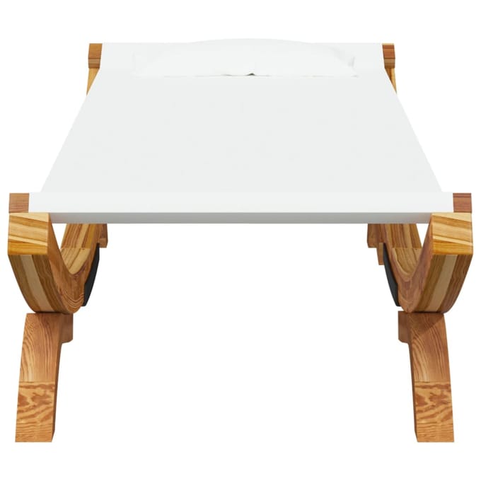 vidaXL - Loungebed - 100x188,5x44 - cm - massief - gebogen - hout - crèmekleurig