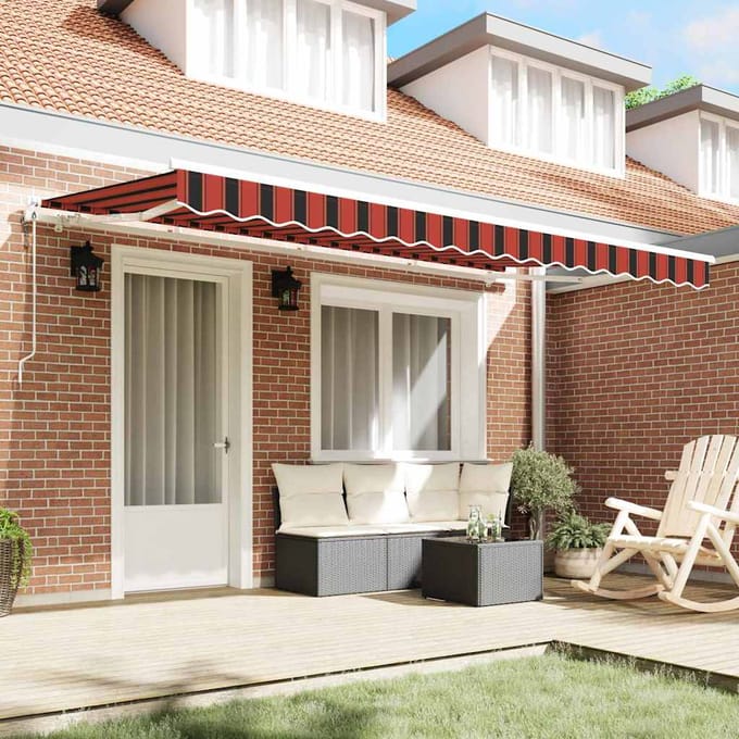 vidaXL - Uitschuifbare - luifel - Oranje - 350 - x - 200 - cm - Stof