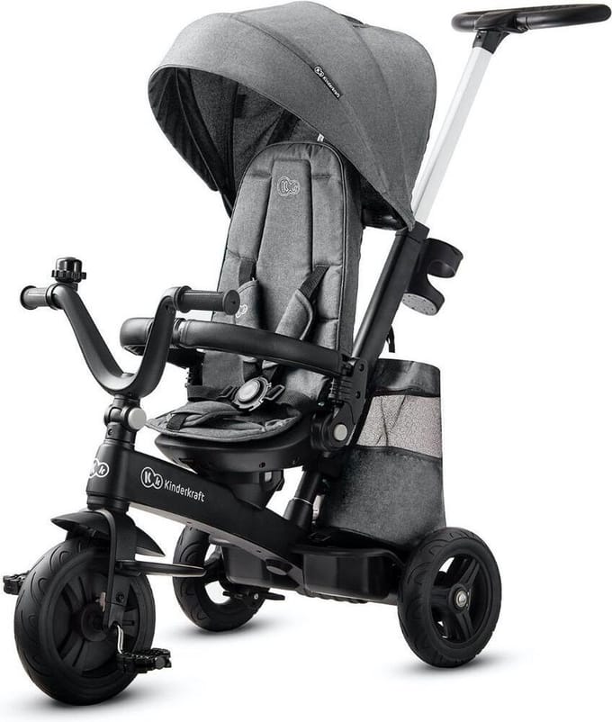 KKinderkraft EASYTWIST - Driewieler - 5-in-1 - Verstelbare Rugleuning - Grijs