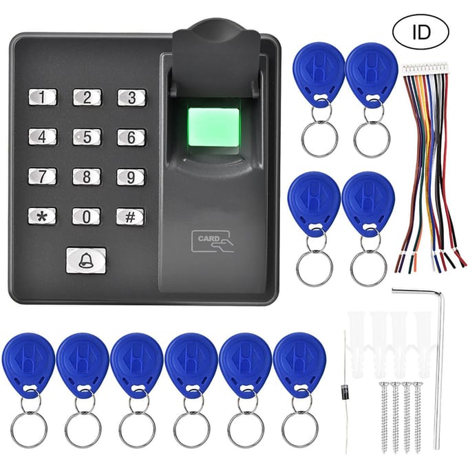 RFID Lezer Biometrie Waterdicht Vingerafdruk Deur Toegangscontrole Smartcard (ID) blue