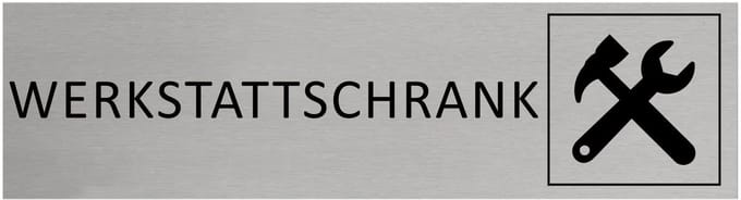 CombiCraft Aluminium Deurbordje "Werkstattschrank " 165x45mm met tape
