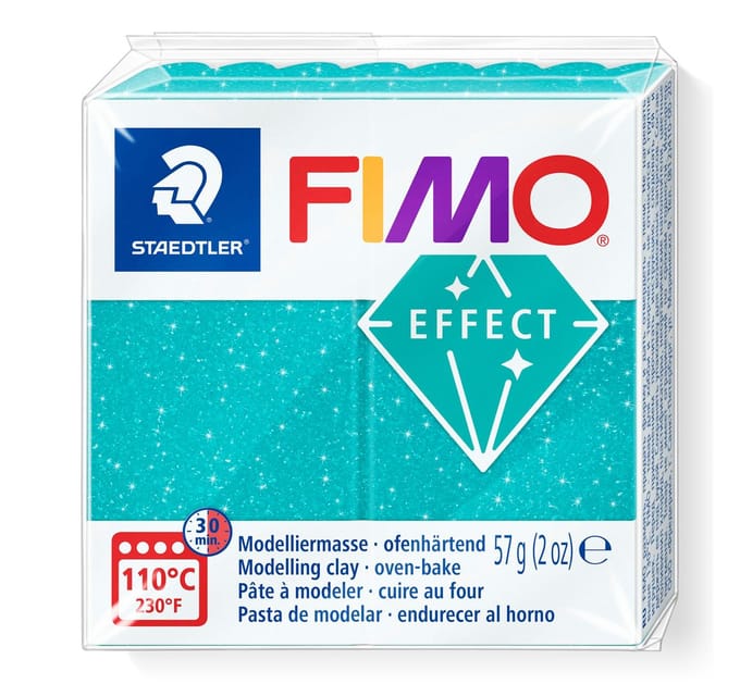FIMO effect ovenhardende boetseerklei standaard blokje 57 g - galaxy turkoois