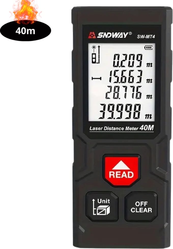Nivard Laserafstandsmeter - Laser - Afstandsmeter - Afstandmeter - Rangefinder - Digitale Meetlint - Precisiegereedschap - 40 Meter