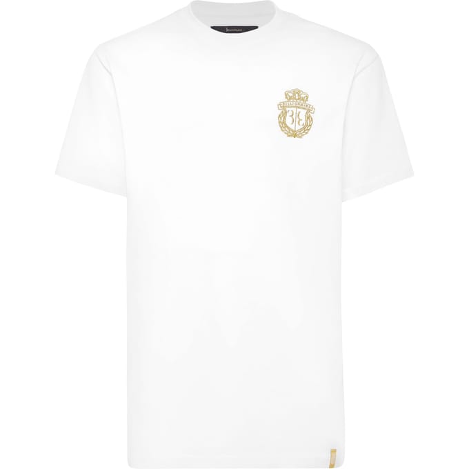 Geborduurd rond hals T-shirt Crest