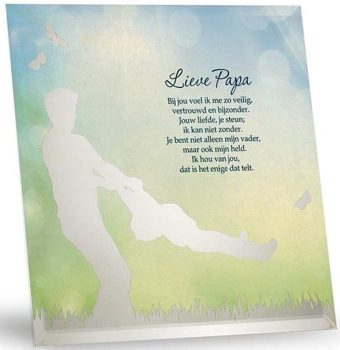 "Silver Silhouette spiegel ""Lieve Papa"""