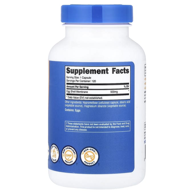 Eierschaalmembraan, 500 mg, 120 Capsules