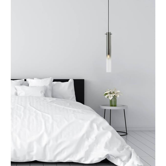 Brilliant Hanglamp Glasini, Ø 14,5 cm, rookgrijs, glas