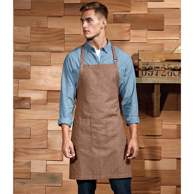 Premier Volledig biologisch katoenen schort (Bruin Denim)