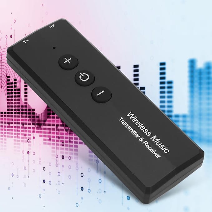 Émetteur Récepteur pour Bluetooth 5.0 Fonction 3 en 1 Batterie Lithium ICR10440 Intégrée black