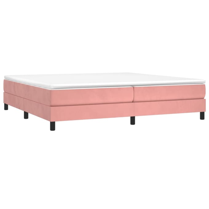 vidaXL - Boxspring - bed - fluweel - roze - 200x200 - cm