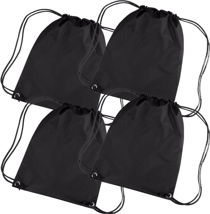 4x Gymtas - Waterafstotend - 12 liter - Zwart