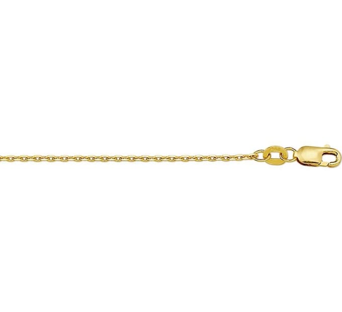 YO&NO - Ketting - Goud - Anker gediamanteerd -  1,3 mm -  41 - 43 - 45 cm - 585 goud