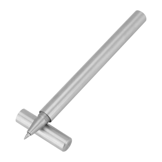 Protable Handgemaakte Roestvrijstalen Zak Rollerball Pen Zwarte Inkt Cadeaus white