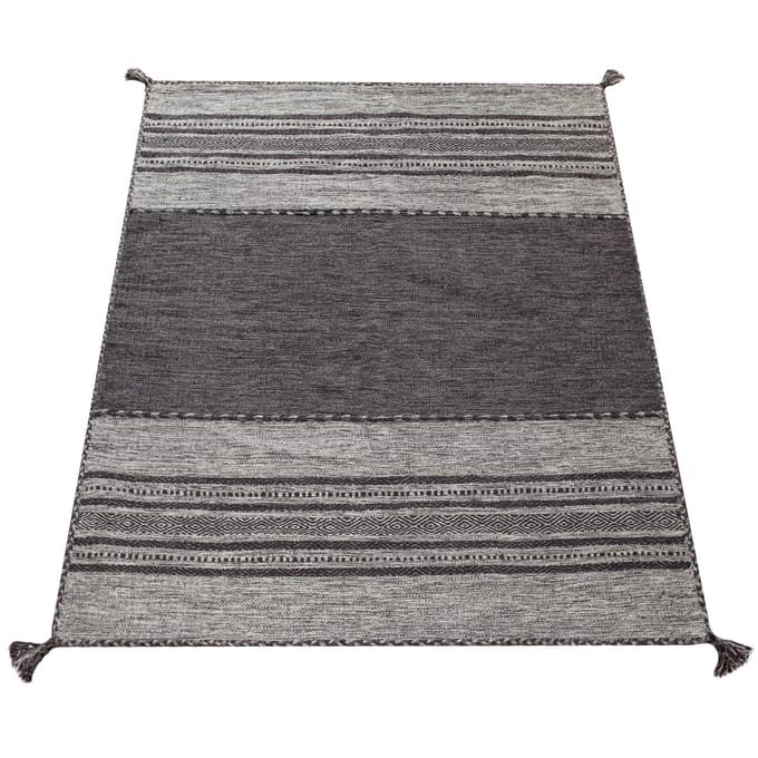 Handgeweven tapijt Kilian grijs  80x150 cm