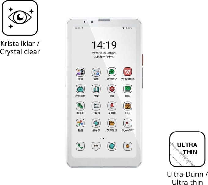 dipos – 4x Beschermfolie geschikt voor Bigme HiBreak Plus | Krasbestendige & heldere Screenprotector Ultra-Thin