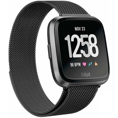 Fitbit Versa Milanese band (zwart) - Afmetingen: Maat S