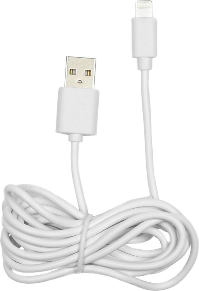 Benson USB naar Lightning kabel - 2 meter - wit - snelle dataoverdracht - duurzaam materiaal