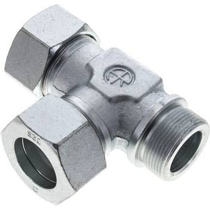 38S & G1-1/2'' Verzinkt Stalen L-Snijringkoppeling Buitendraad 315bar ISO 8434-1