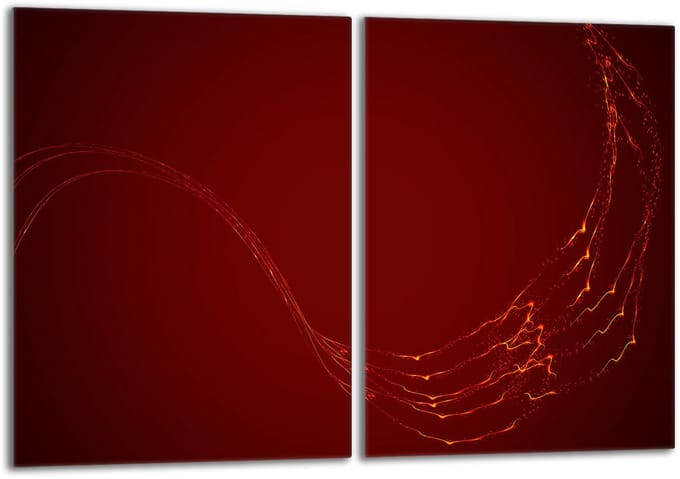 TMK ArtDeko - Glazen Kookplaat Beschermer - 2x 40x52 - Rood
