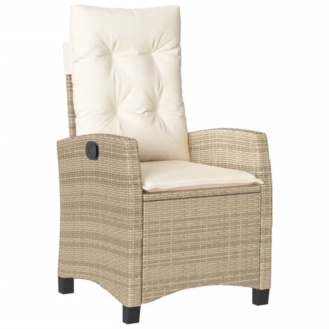 vidaXL - 5-delige - Tuinset - met - kussens - poly - rattan - beige