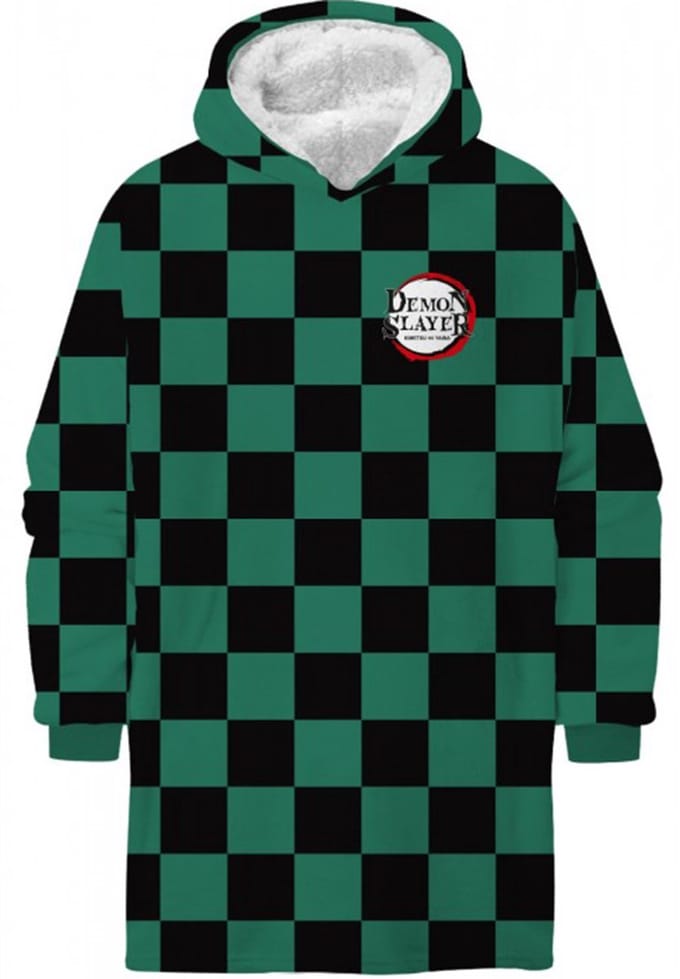 Demon Slayer Hoodie Fleece deken, Square - Kind (7-14 jr) - Polyester