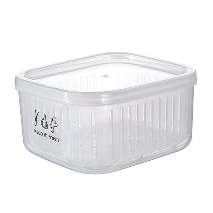 Voedselopbergdoos Dubbele Laag Multifunctioneel Gehakte Groene Ui Gember Knoflook Transparante Container white