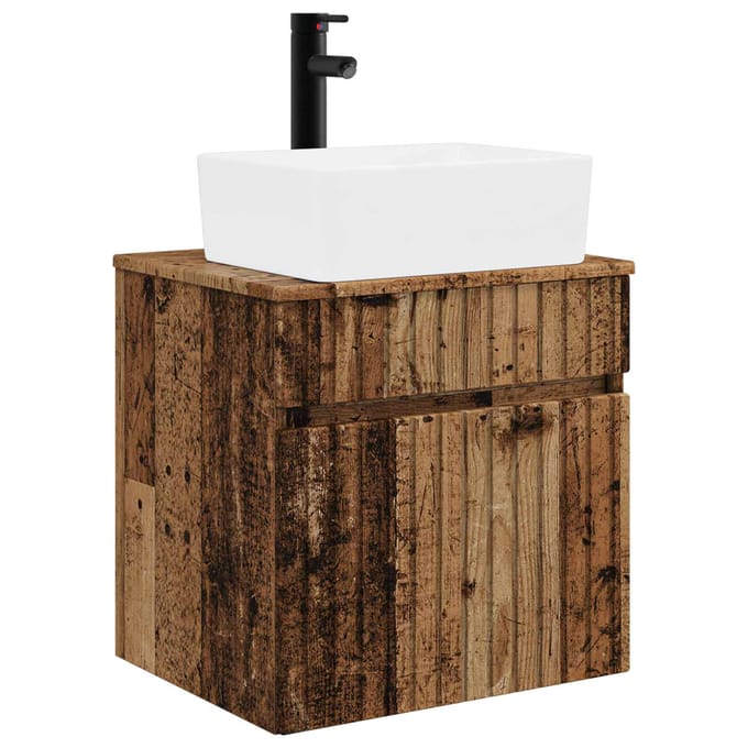 vidaXL - Wandgemonteerde - wastafelmeubel - Oud - hout - 49 - x - 41 - x - 63 - cm