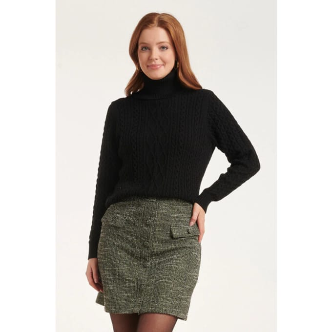 Smashed Lemon 24628 e gebreid top met gevlochten structuur |