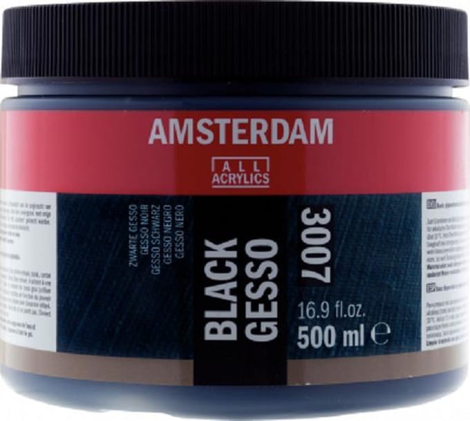 Amsterdam Zwart Gesso 007 Pot 500 ml