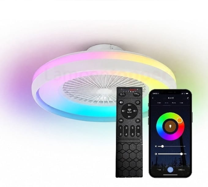 Freelight - Plafondventilator Ventola Tuya Ø 60 cm RGB wit