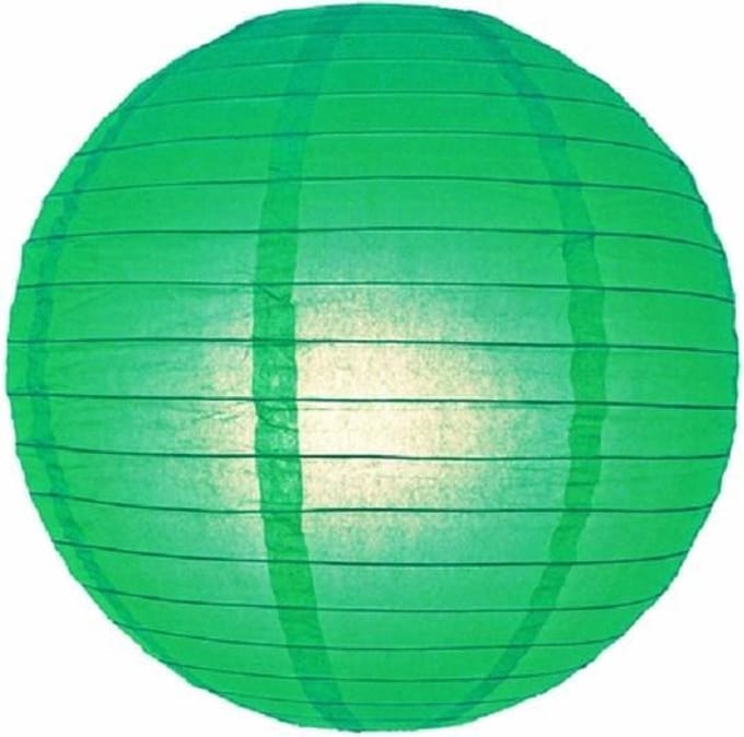 Brandvertragende lampion groen 25 cm - brandwerend