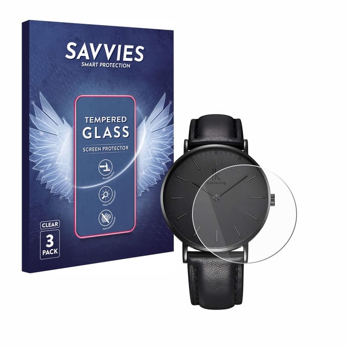 Savvies - Glas Screenprotector voor Alienwork IK Horloge (36 mm) - Gehard Beschermglas 9H 3 Stuks