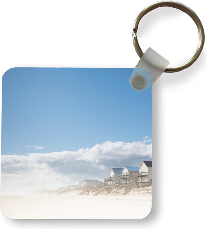 Sleutelhanger - Uitdeelcadeautjes - Strandhuizen bij Surf City in de duinen - Plastic
