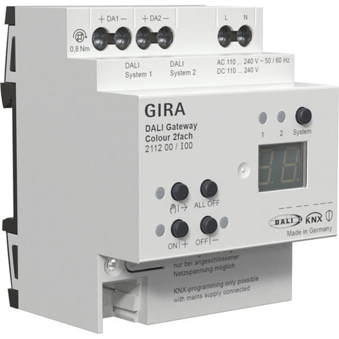 Gira DALI Gateway KNX Secure 2-Kanaals DIN-Rail - 211200