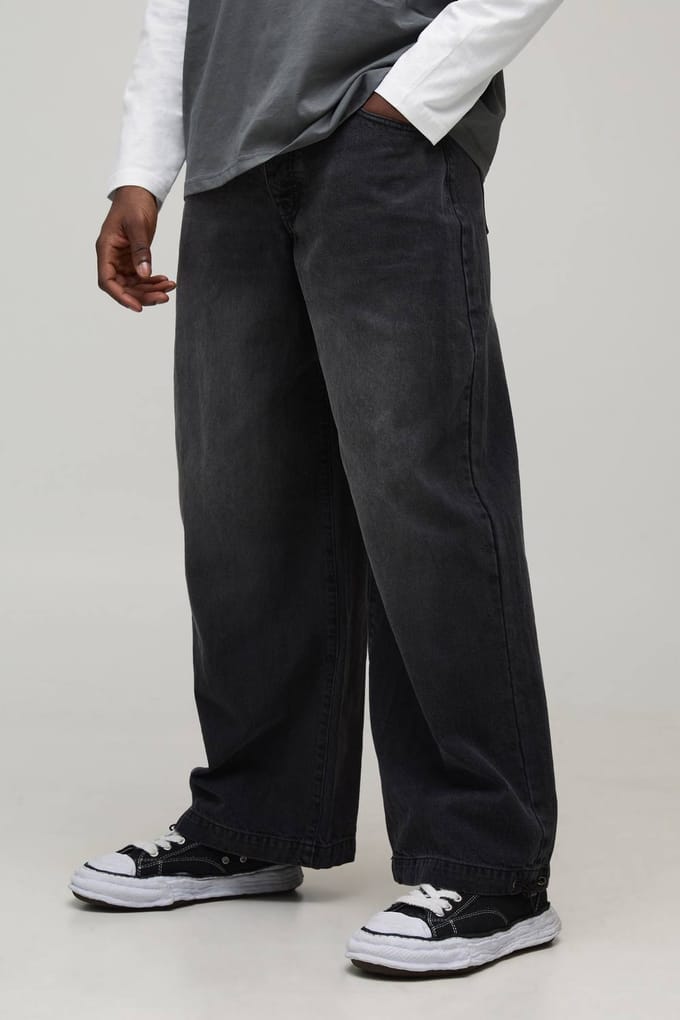 Essential Parachute Fit Jeans | Washed Black | Size 52R