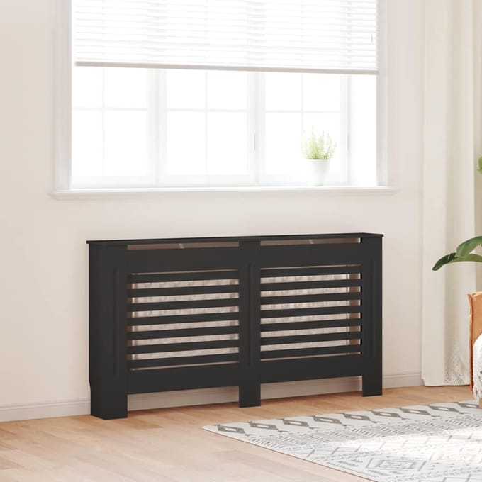 vidaXL Radiatorombouw 152x19x81,5 cm MDF zwart