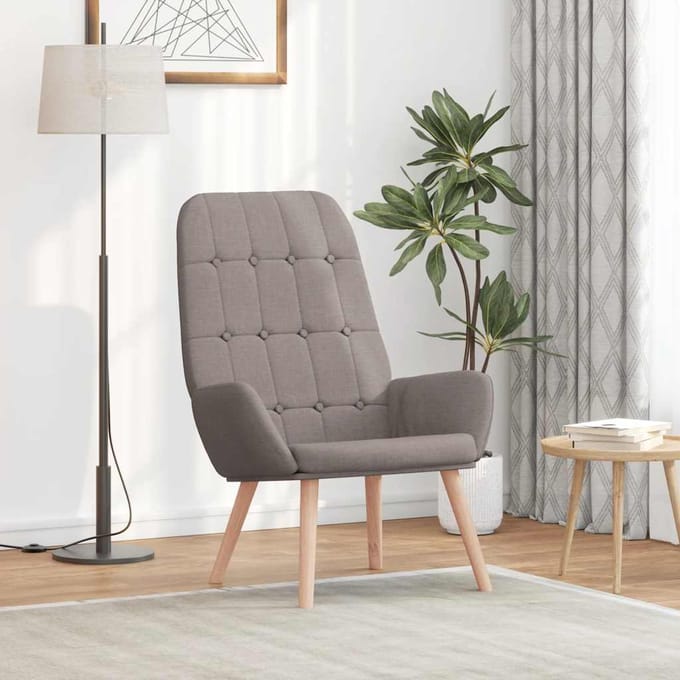vidaXL - Relaxstoel - stof - taupe