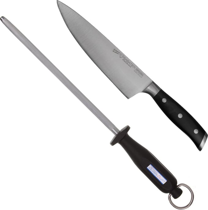 Diamant Sabatier Integra koksmes 20cm + aanzetstaal 23cm - RVS/POM