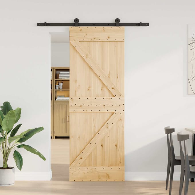 vidaXL - Schuifdeur - NARVIK - 70 - x - 210 - cm - (152,5 - cm) - Naturel - en - Zwart