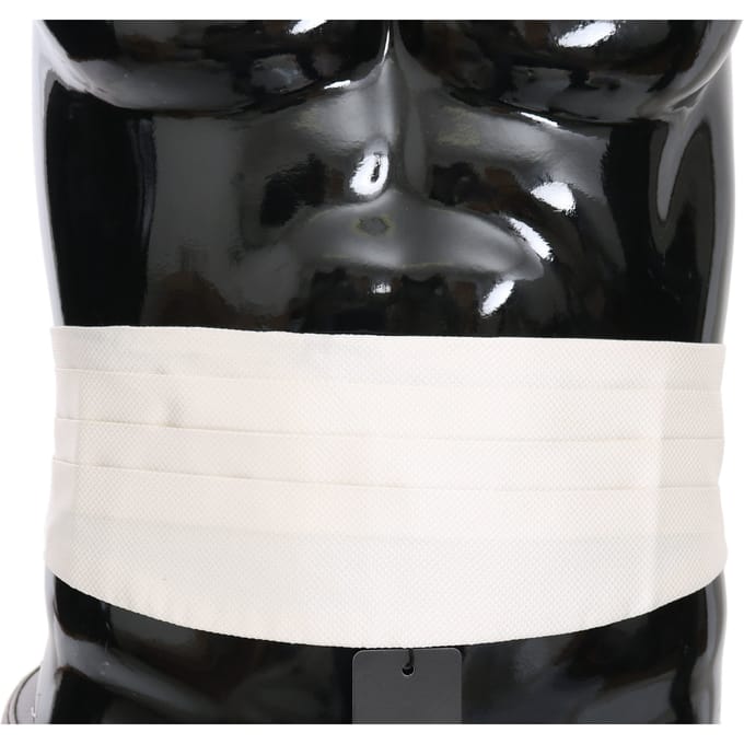 Dolce & Gabbana Witte Mannen Taille Riem 100% Zijde Cummerbund