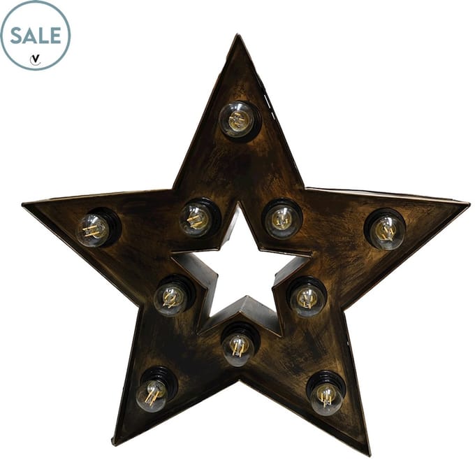 Sterlamp | aged brons | metaal | 10 lampjes | L84 x B77 x H10 cm