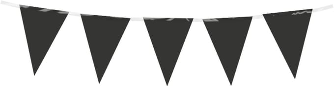 Mini vlaggenlijn | PE | Kleur: Zwart | Lengte: 3 meter
