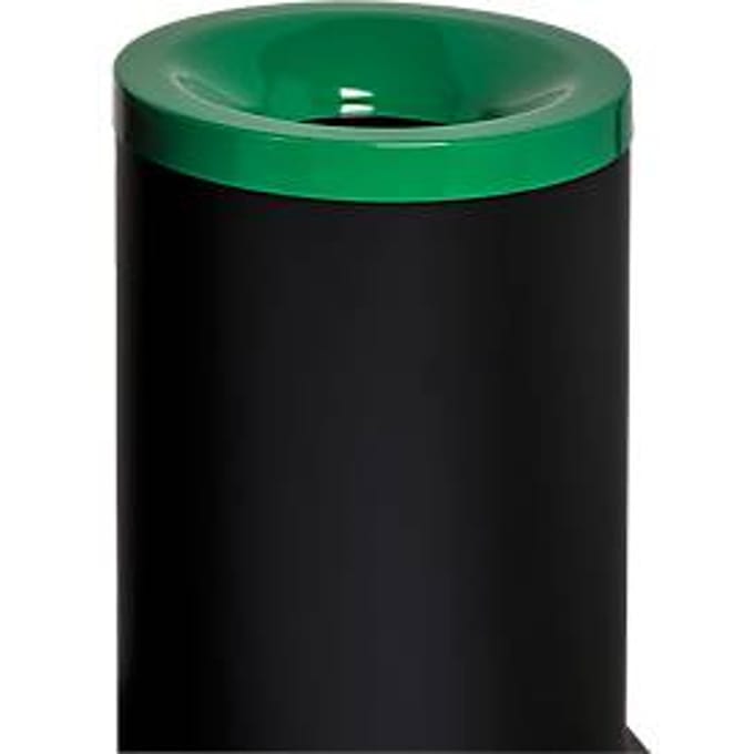 Veiligheidsafvalbak Grisu Color, 50L, zwart/groen