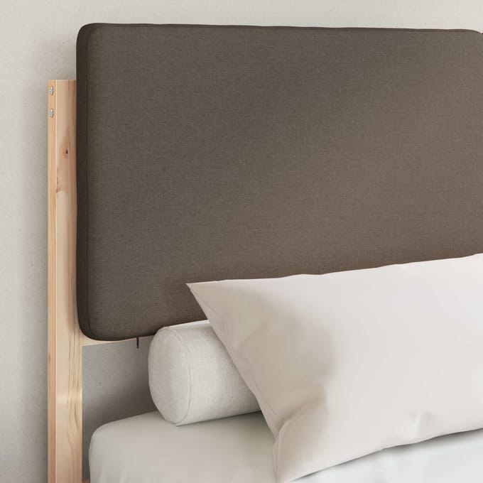vidaXL - Bedframe - met - Gevoerde - Hoofdbord - Taupe - 150 - x - 200 - cm