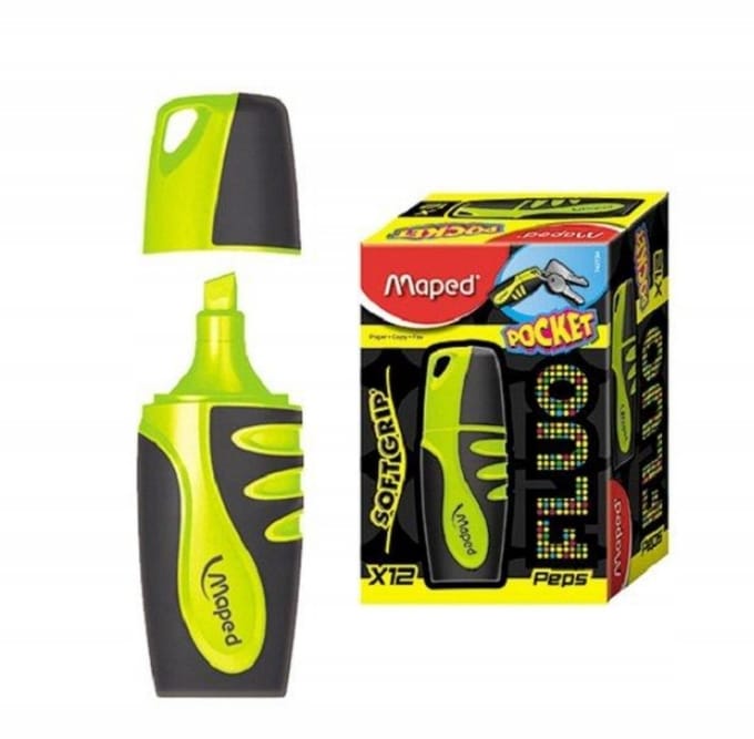 Fluorescerende Gele Marker - Sneldrogend, 1-4.2mm Lijn