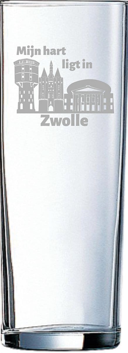 Gegraveerde longdrinkglas 31cl Zwolle