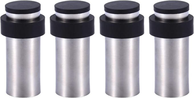 Cilindervormige Deurstopper - 4-Delige Set Vloer- of Wandmontage