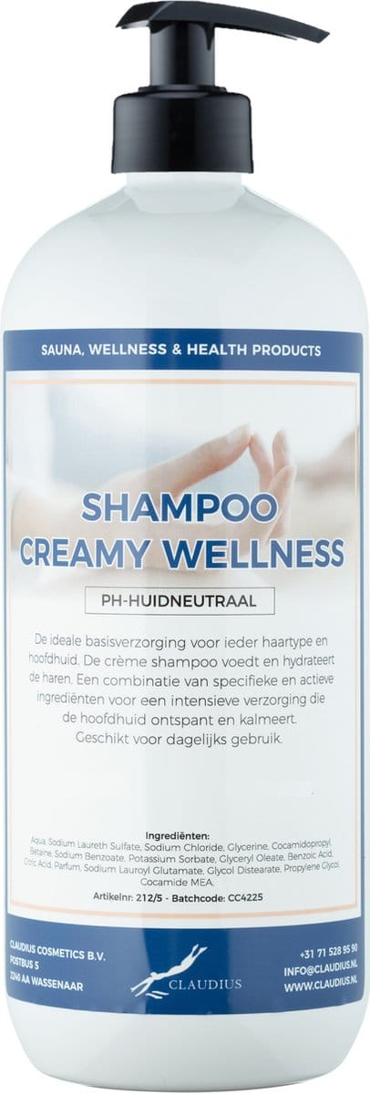 Shampoo Creamy Wellness - 1 Liter - met gratis pomp - Haarverzorging